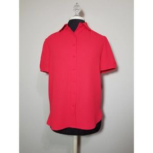 ANNE KLEIN NWT Women's Tops Shirt Blouse Short Sleeve Button Up Size Sma…